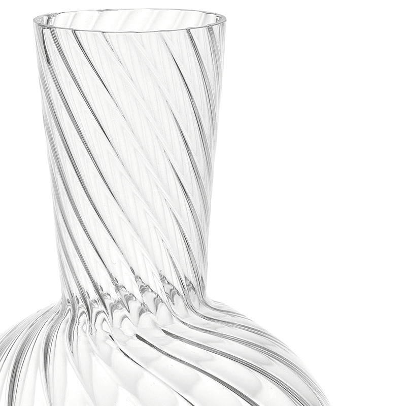 Rippled Carafe, 20cm, Clear