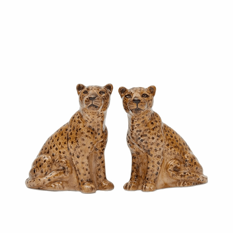 Leopard Salt & Pepper Shakers, H9cm, Yellow
