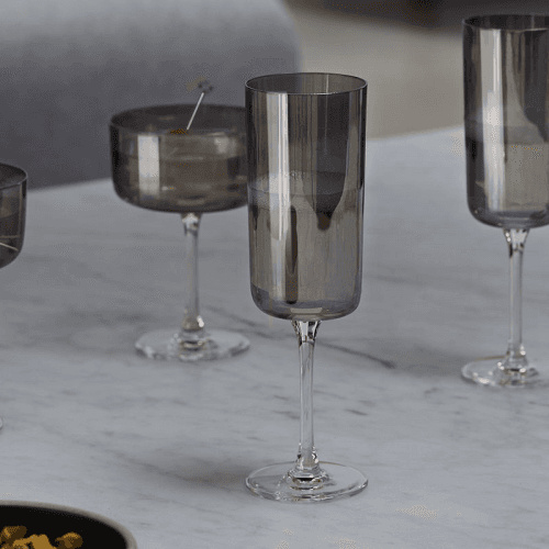 Image showing the Lunar Set of 2 Champagne Flutes, 210ml, Lunar Grey product.