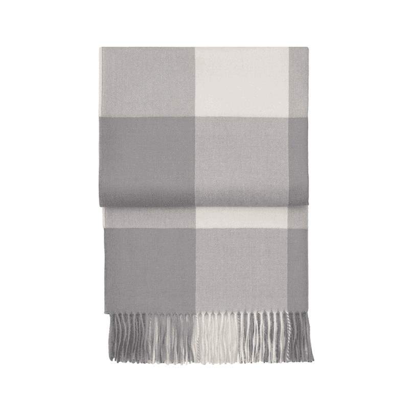 Whisper Plaid Throw, H200cm x W130cm, Flint Grey/Cream