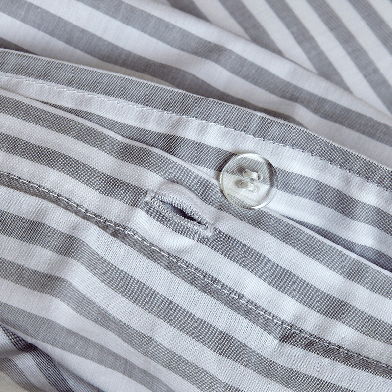 Lerwick Stripe Duvet Set, Double, Silver