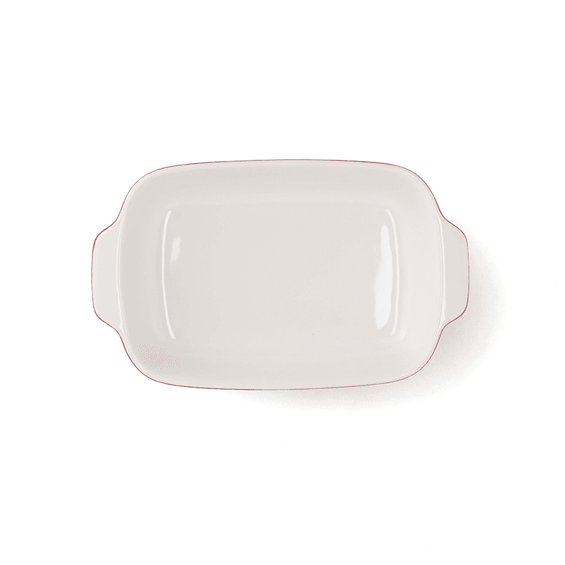 Stoneware Dish with Bamboo Lid, 26cm, Empire Red