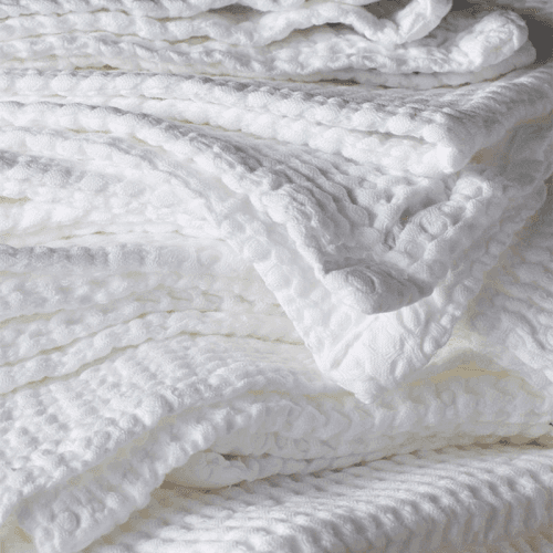 Image showing the Cotton Waffle Towel, Bath Towel, White product.