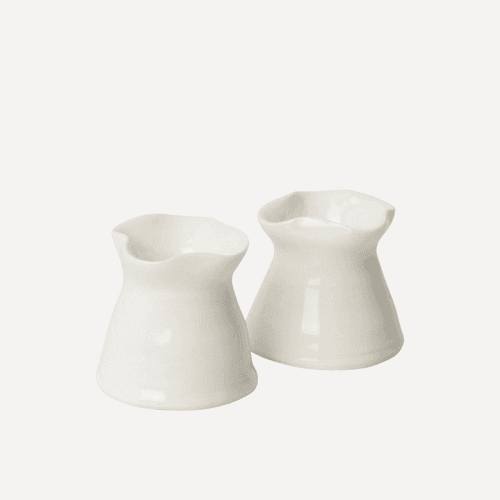 Image showing the Joanna Ling Pair of Porcelain Candleholders, H5cm, White product.
