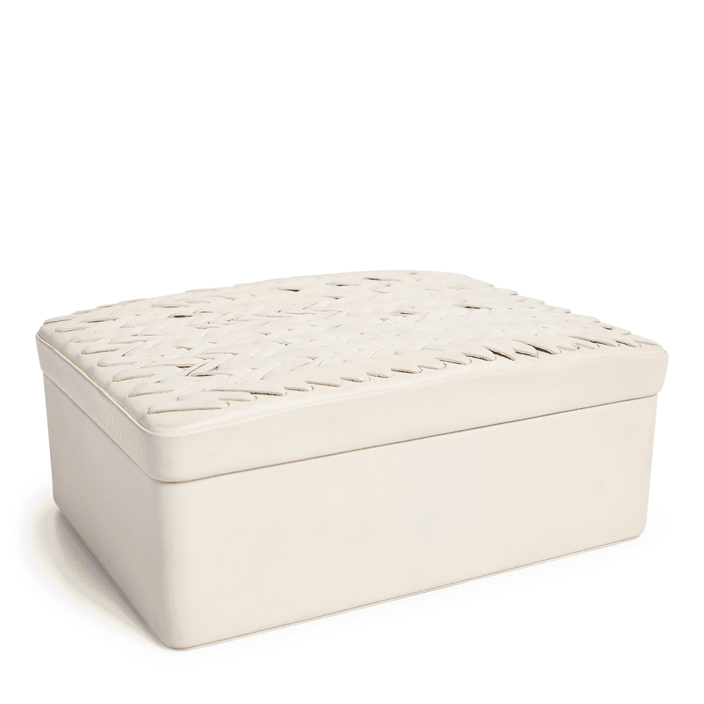 Adrienne Box, 21 x 15.24 x 8cm, Cream
