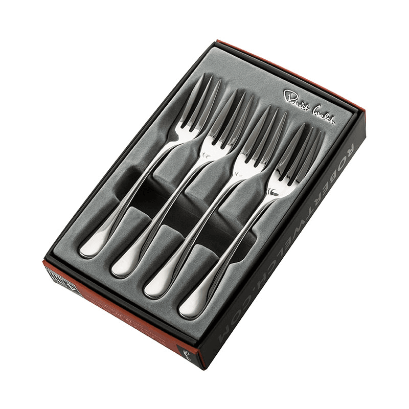 Radford Bright 4 Piece Pastry Fork Set, Stainless Steel