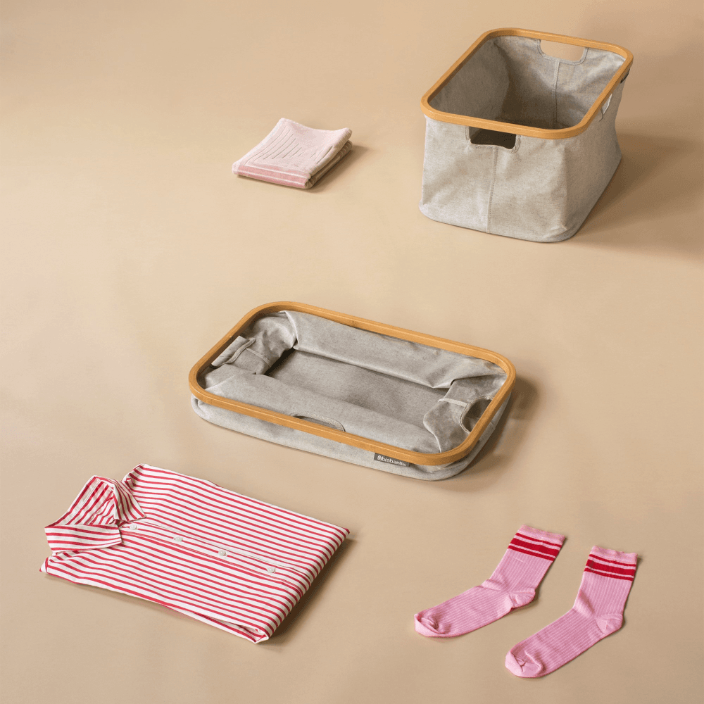 Foldable Laundry Basket, 40 Litre, Grey