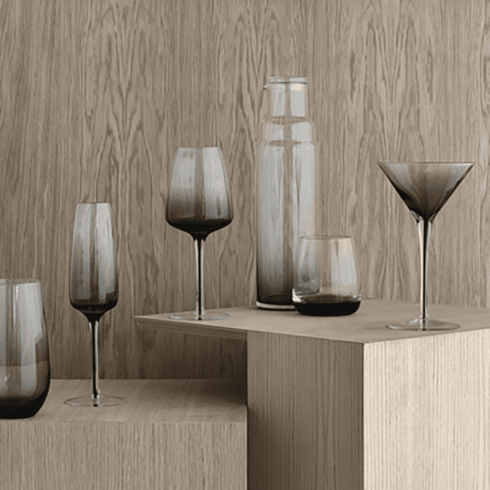 Mouth Blown Tall Tumbler, Smoke