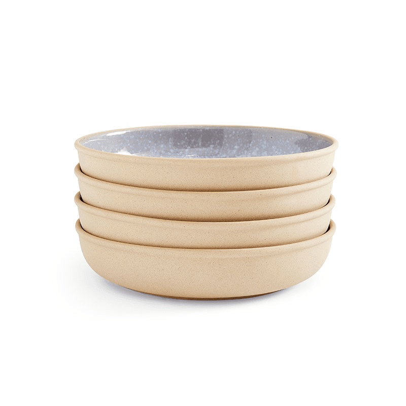 Minerals Set of 4 Low Bowls, Aqua
