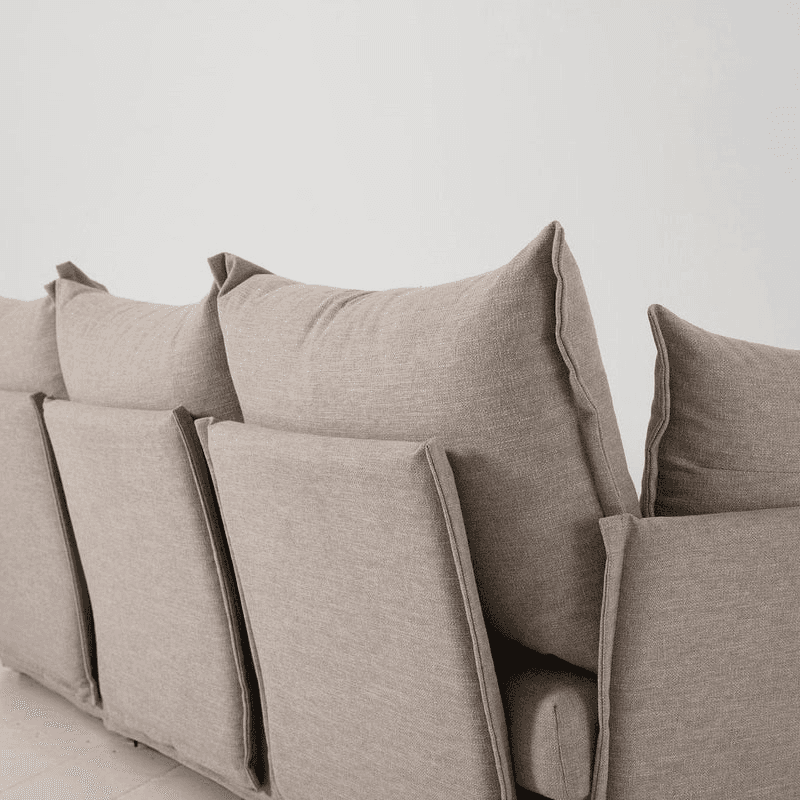 Model 06 Linen 3 Seater Sofa With Chaise, Pumice