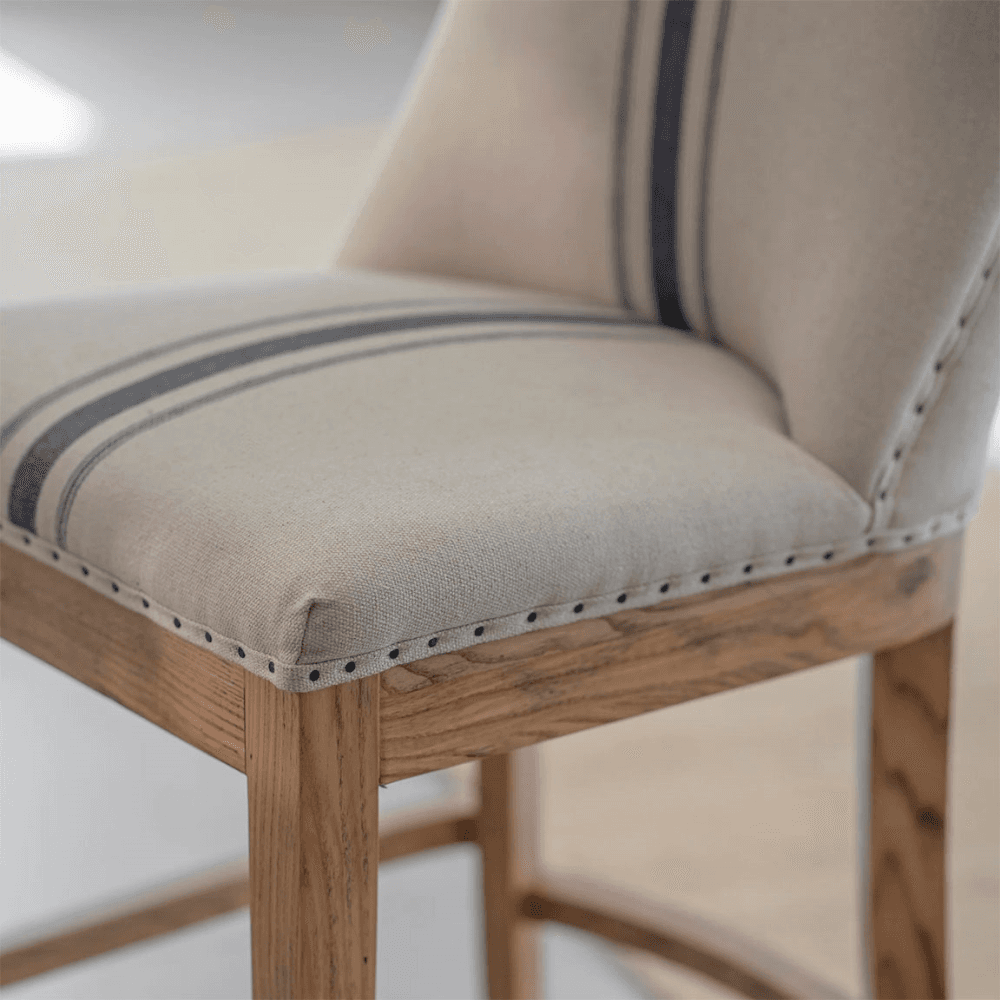 Monroe Stripe Bar Stool, Blue