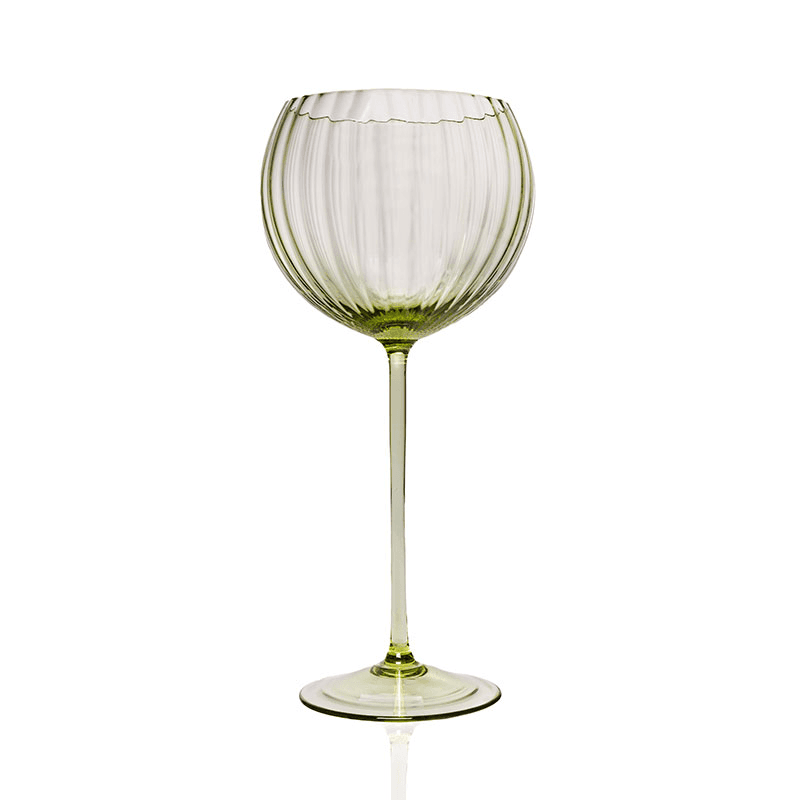 Lyon Set of 2 Red Wine Glasses, 580ml, Olive Green