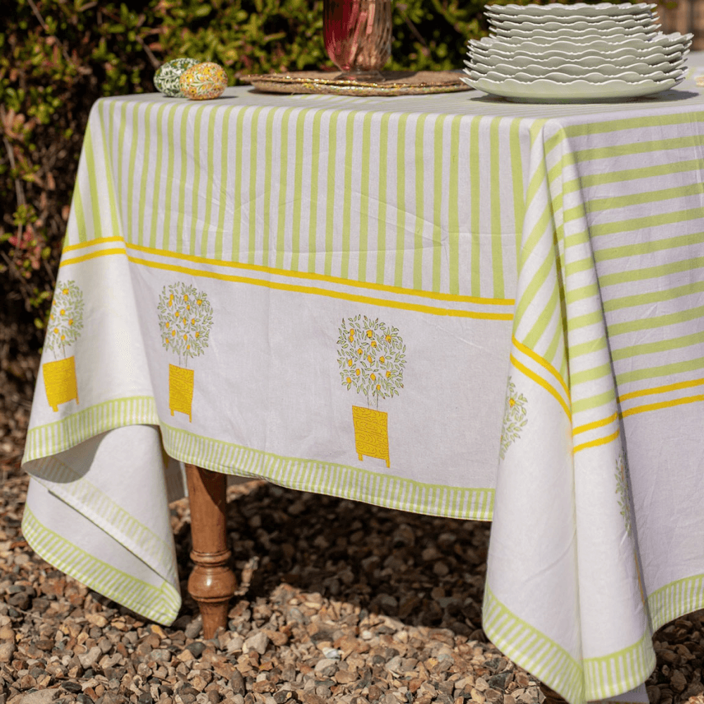 Stripe Tablecloth, Citrus Lime