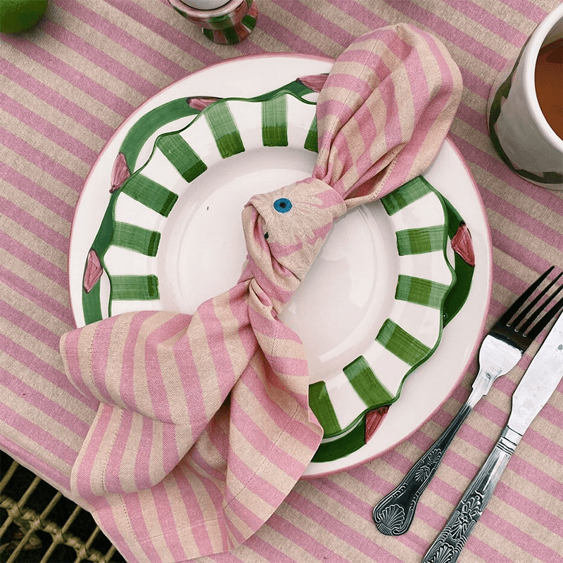 Scalloped Breakfast Plate, D22cm, Green