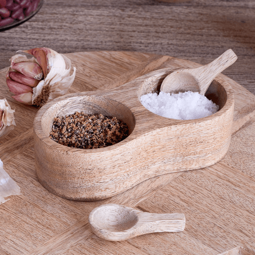 Image showing the Milaku Salt & Pepper Server, Mango Wood product.