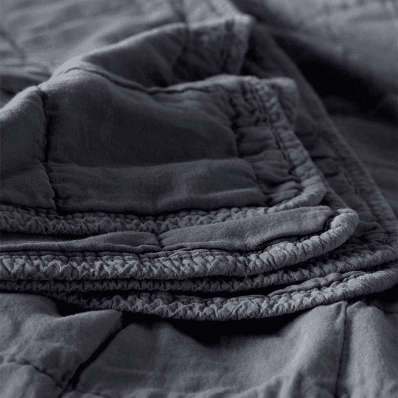 Finn Cotton Quilted Throw, 200 x 200cm, French Blue