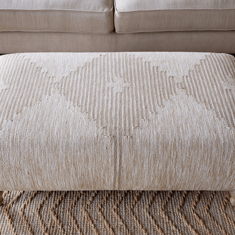 Aranya Upholstered Ottoman, Natural