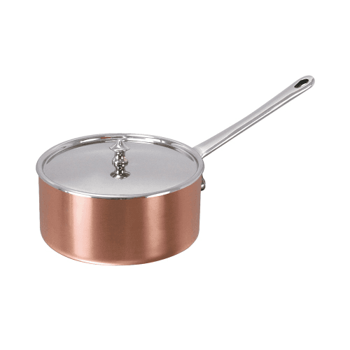 Image showing the Maitre D' Covered saucepan, 35cl - D10cm, Copper And Stainless Steel product.