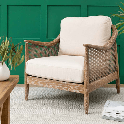 Image showing the Templecombe Rattan Armchair, Oatmeal product.