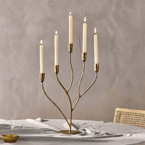 Image showing the Palani Statement Candelabra, Antique Brass product.