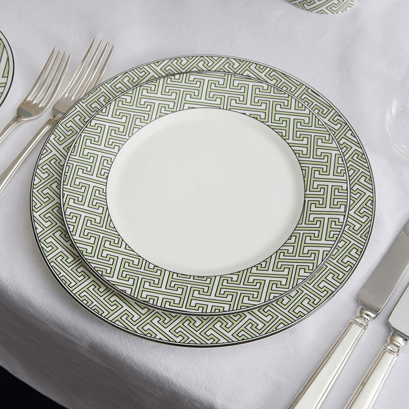 Maze Set of 2 Dinner Plate, D26cm, Apple Green