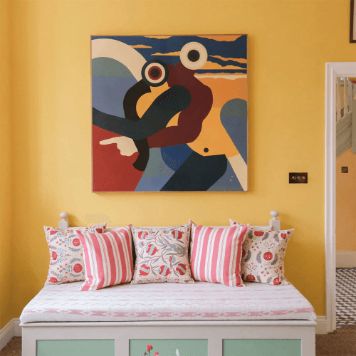 Image showing the Raj Stripe Linen Cushion product.