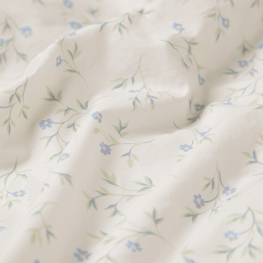 Floral Pair of Cotton Pillowcases, Sprig