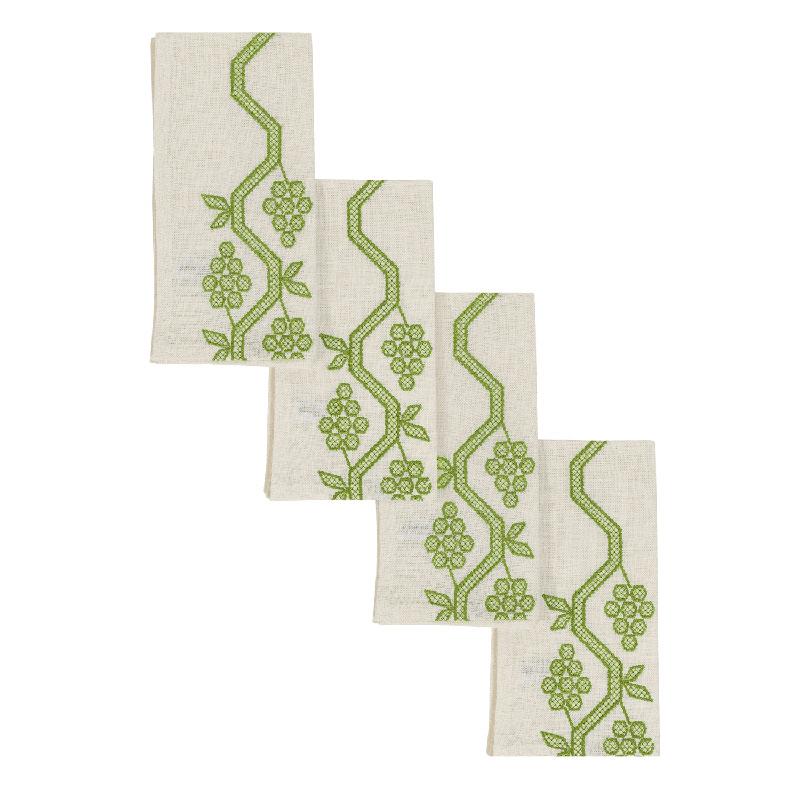 Napa Set of 4 Napkins, 40 x 40cm, Green