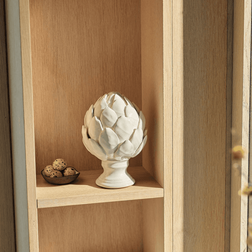 Image showing the Ceramic Artichoke On Stand, White product.