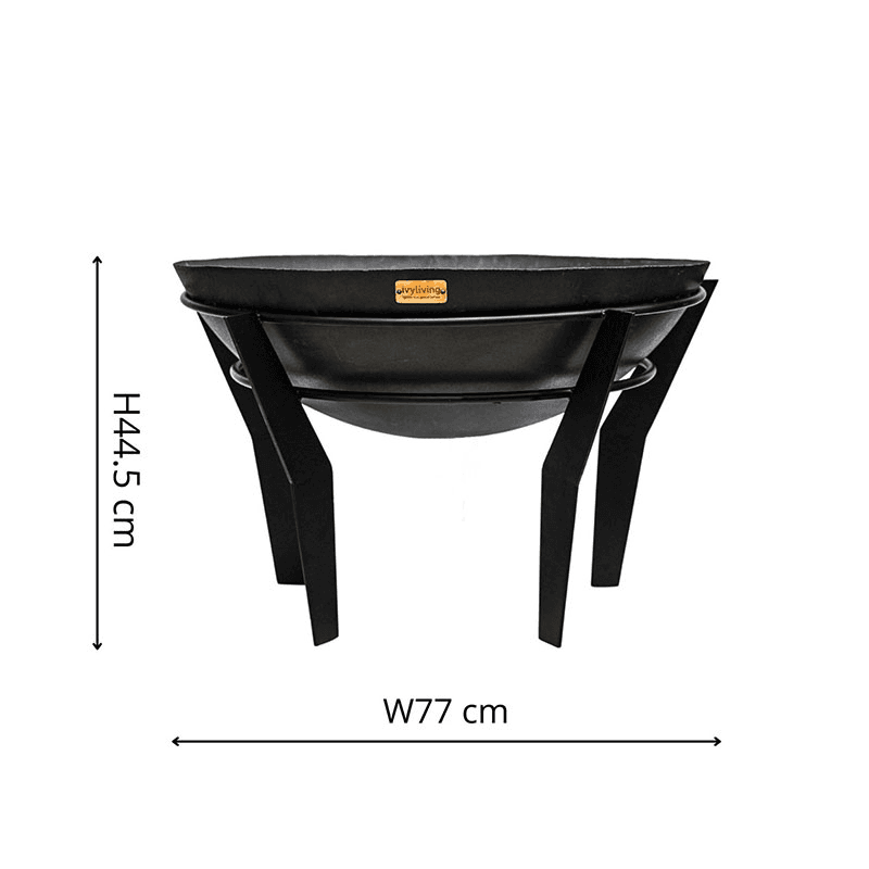 Kendal Fire Pit on Stand, Black