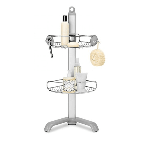 Image showing the Corner shower caddy, H77.5 x W29.4 x D21.5cm, Silver product.