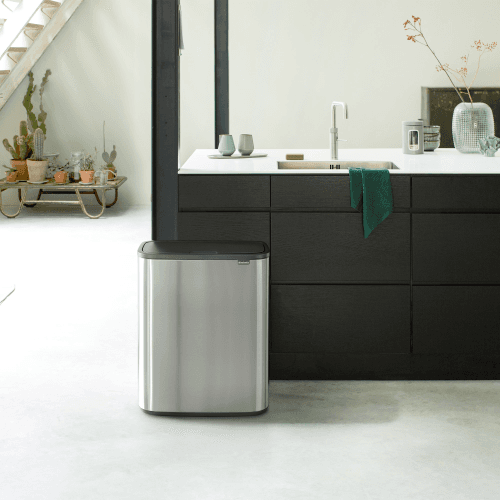 Image showing the Bo Touch bin, 30 litre, Matt Steel Fingerprint Proof product.