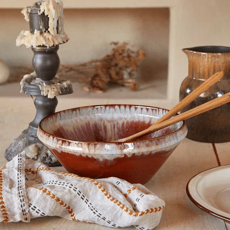Poterie Serving Bowl, D25cm, Caramel Latte