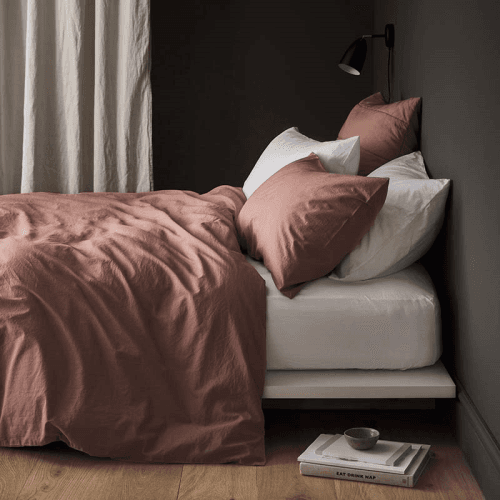 Image showing the Relaxed Cotton Double Duvet Cover, Rust product.