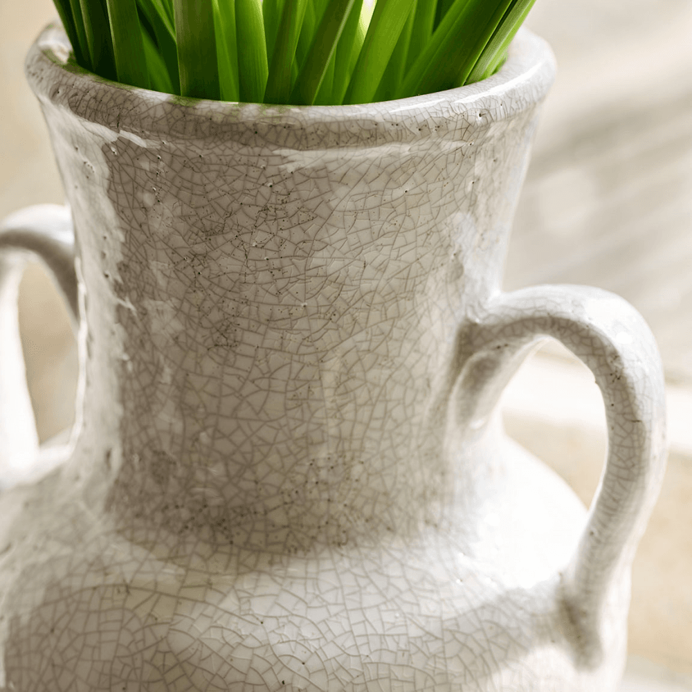 Ravello Vase with Handles, White