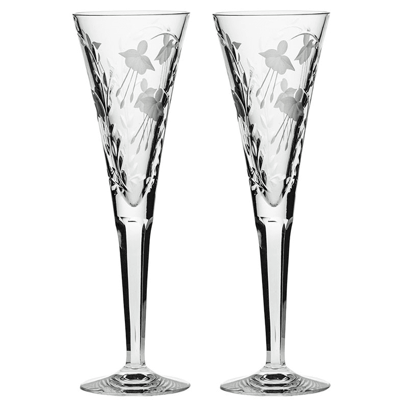 Catherine Set of 2 Champagne Flutes, Clear