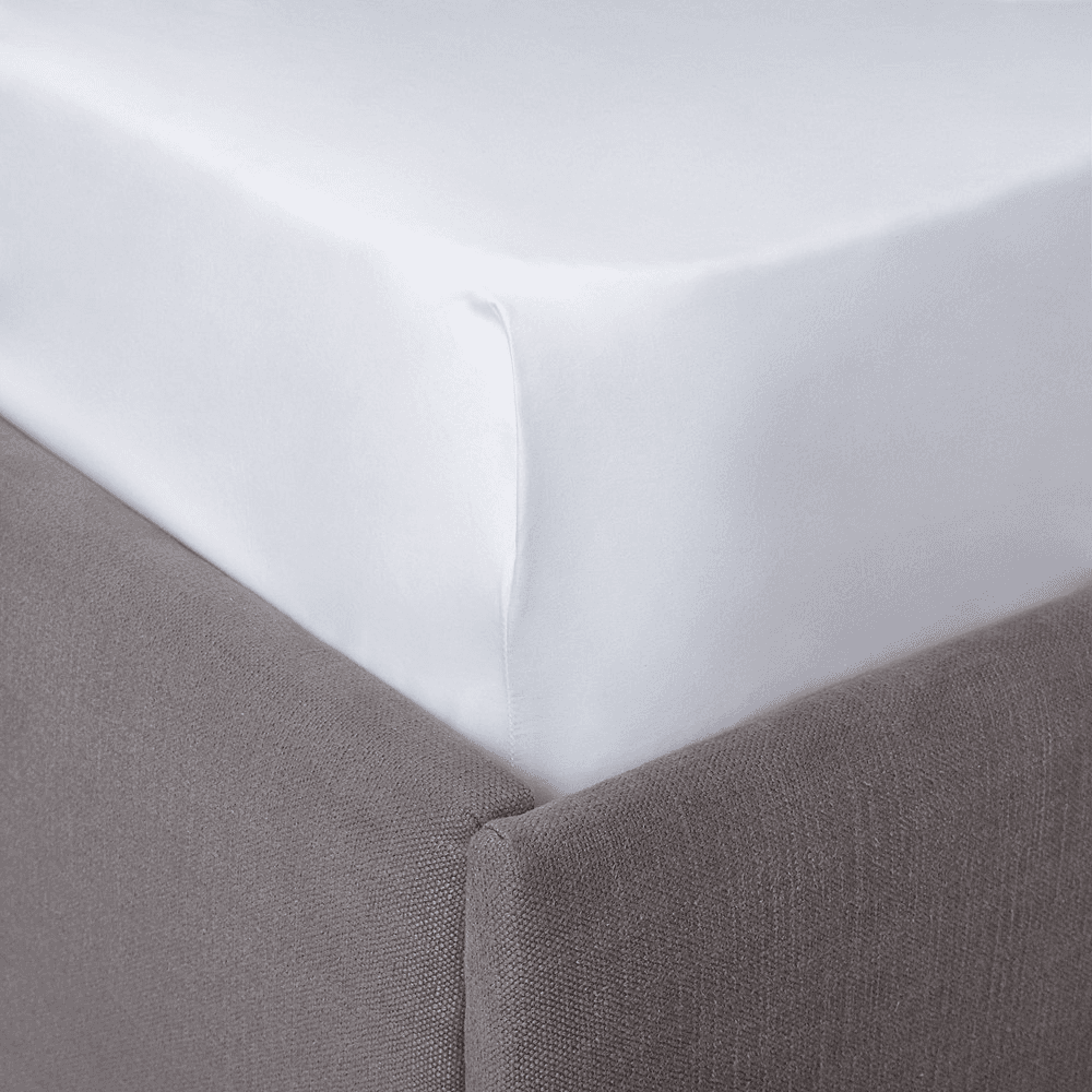 300 Thread Count Egyptian Cotton Sateen Deep Fitted Sheet, White