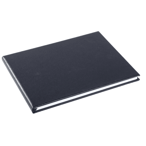 Image showing the Tuscan Leather Lined Page Visitors Book, 21 x 27cm, Blue product.