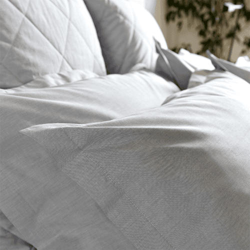 Image showing the Stornoway Chambray Fitted Sheet, Super King, Silver product.