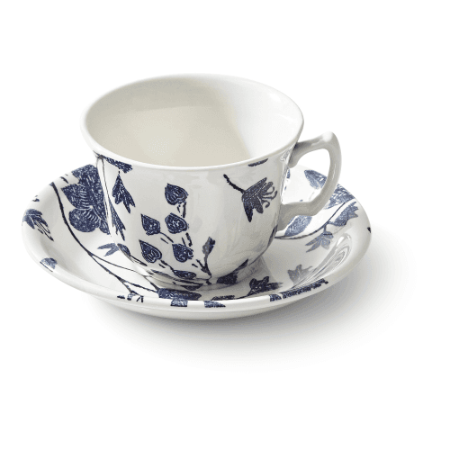 Image showing the Burleigh - Garden Vine Tea cup & saucer, Indigo product.