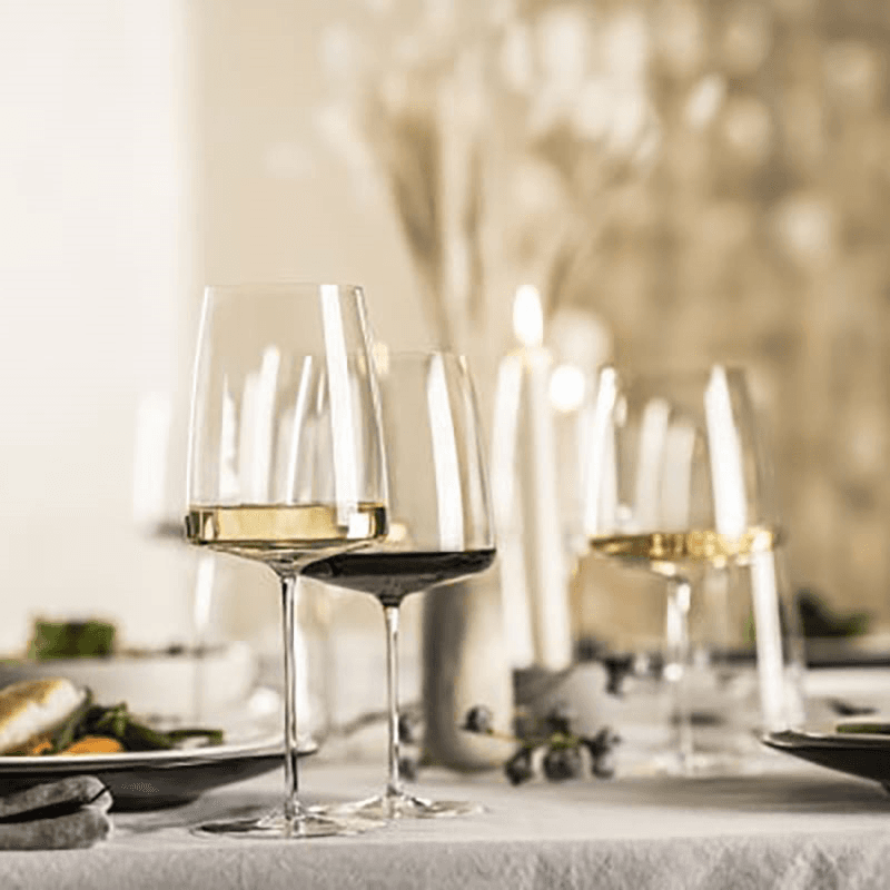Simplify Set of 2 Crystal Large Bordeaux Red Wine Glasses, 689ml, Clear
