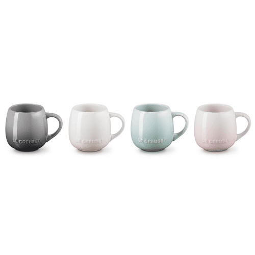 Image showing the Stoneware Set of 4 Coupe Mugs, Multi product.