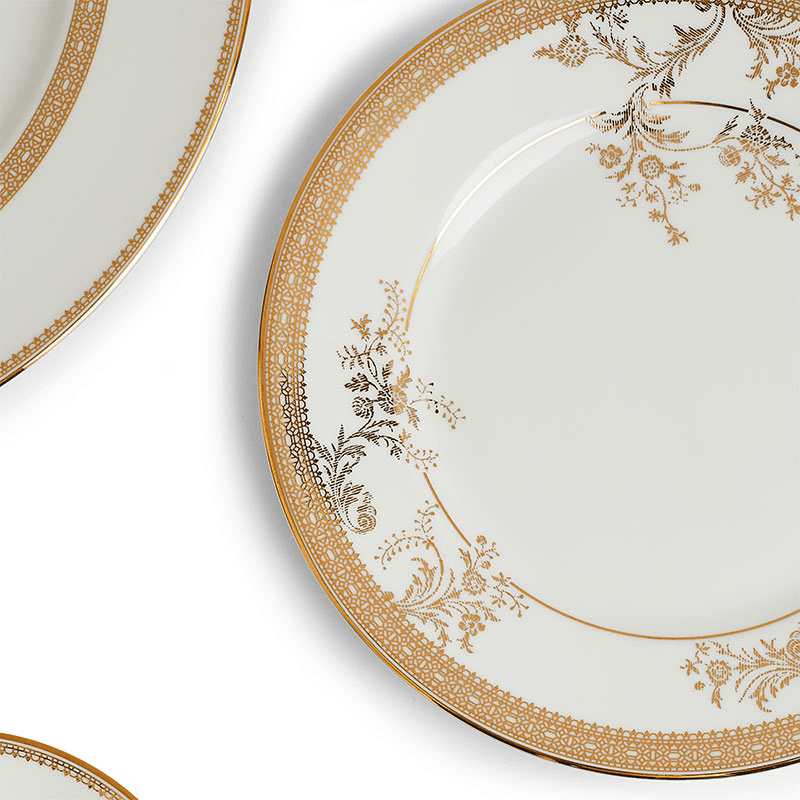 Lace 10 Piece Dinnerware Set, Gold