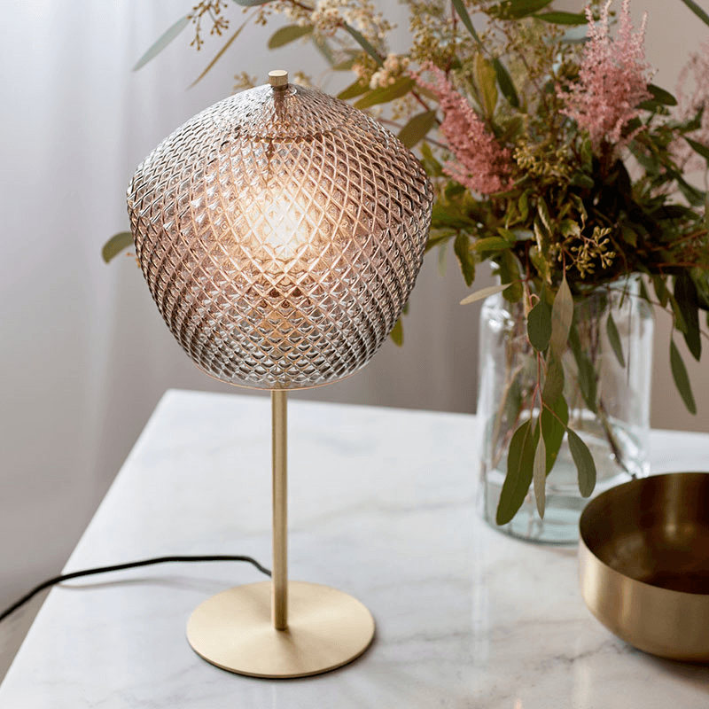 Orbiform Table Lamp, H47cm, Smoke