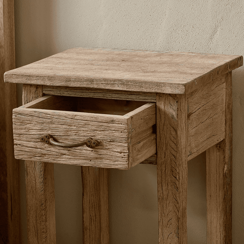 Ibo Reclaimed Wood Bedside Table, Natural