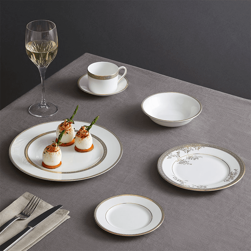 Lace 10 Piece Dinnerware Set, Gold