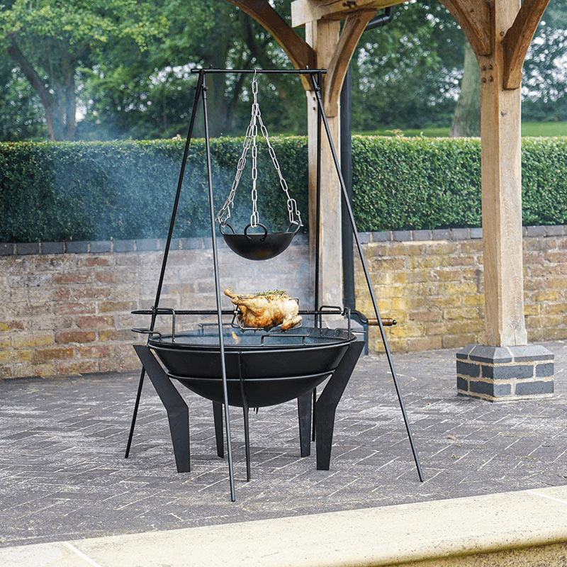 Kendal Fire Pit on Stand, Black