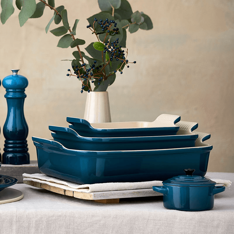 Stoneware Rectangular dish, 2.3L, Deep Teal