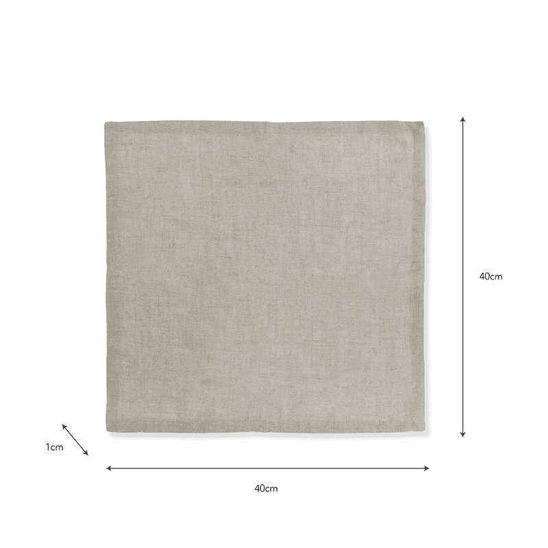 Classic Set of 4 Napkins, 40 x 40cm, Natural