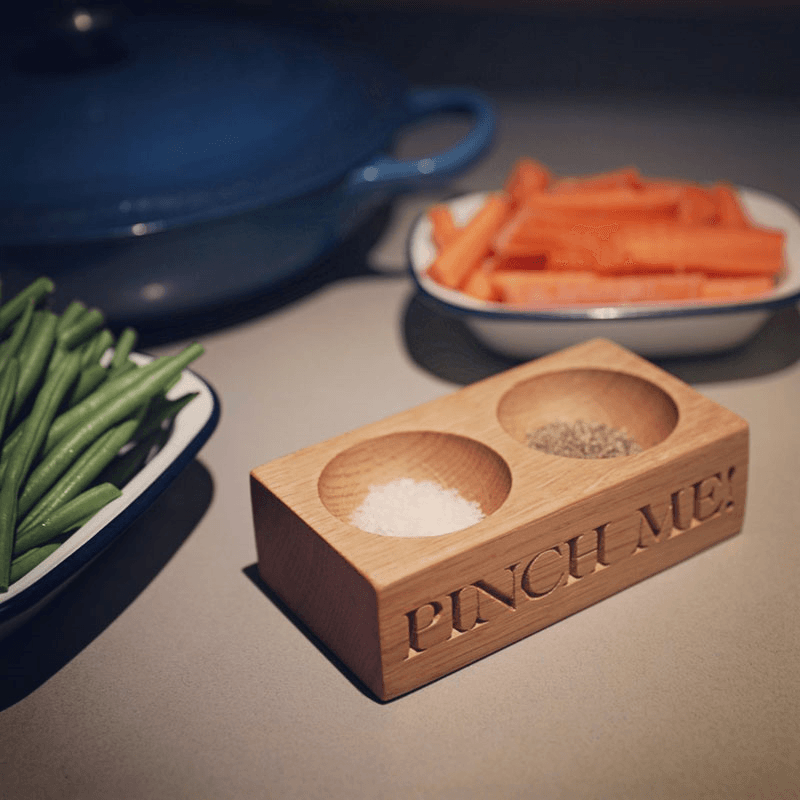 Salt & Pepper Pinch Pot, Oak